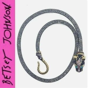Betsey Johnson Black and Gold Snake Necklace